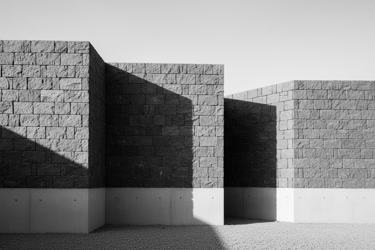 black and white foundation minimal architecture stone texture
